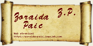 Zoraida Paić vizit kartica